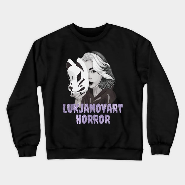 Monochrome LukjanovArt Horror Youtuber Merch Crewneck Sweatshirt by LukjanovArt